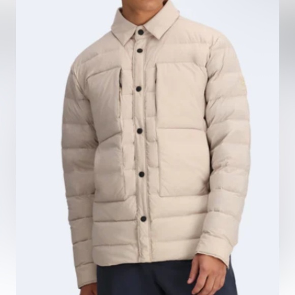 Obermeyer Down Explorer Shirt Jacket Cement Beige NEW small men’s, medium women - Picture 1 of 16